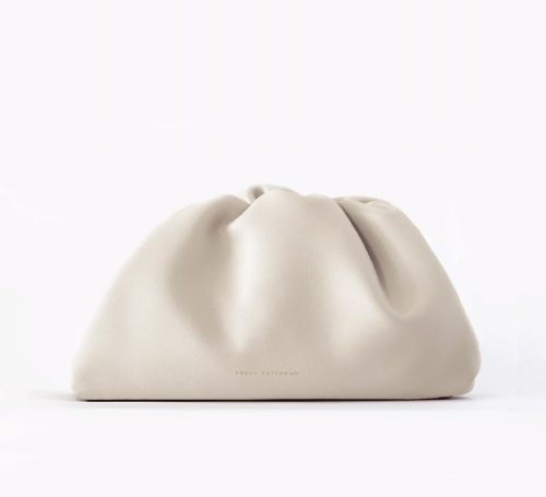 Leather Clutch Handbag Evening Bag - 100% genuine leather white