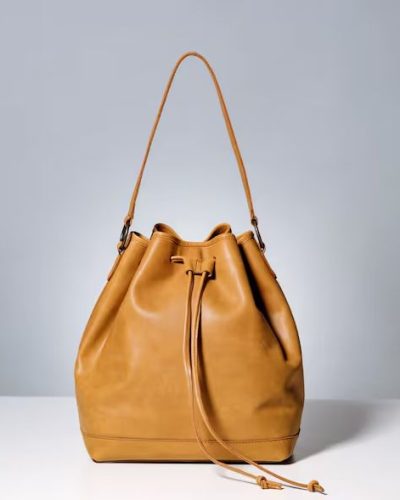 Handmade Leather Bucket Bag