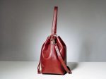 Burgundy Leather Bucket Bag