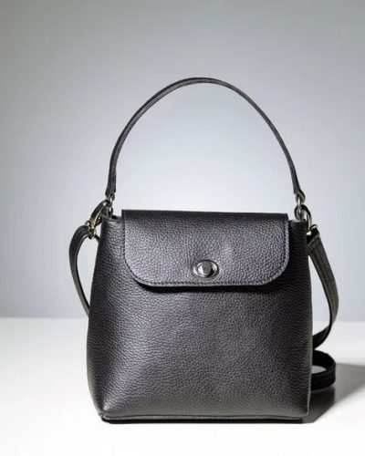 Handmade Black Leather Crossbody Bag
