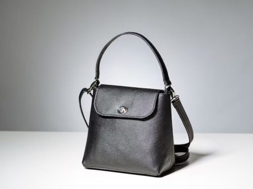 Handmade Black Leather Crossbody Bag