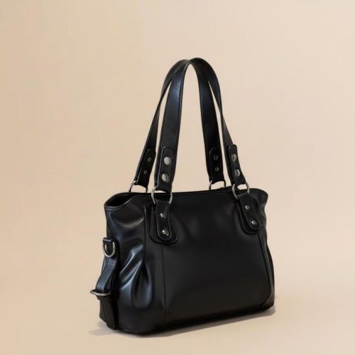 Vintage PU Leather Boston Tote Bag for Women