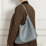 Slouchy Leather Crescent Hobo Bag