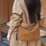 Soft Suede Crescent Hobo Bag