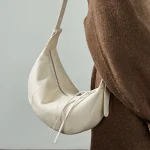 Cowhide Soft Hobo Bag - Crescent