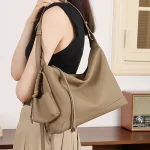 Leather Commuter Hobo Bag - Crescent