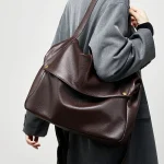 Cowhide Large Messenger Hobo Bag