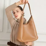 Slouchy Leather Crescent Hobo Bag