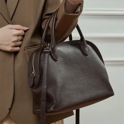 Cowhide Large Shell Tote Bag