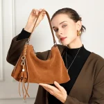 Vintage Leather Tassel Hobo Bag