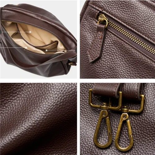 Cowhide Large Messenger Hobo Bag