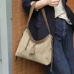 Soft Suede Bucket Hobo Messenger Bag