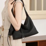 Leather Commuter Hobo Bag - Crescent