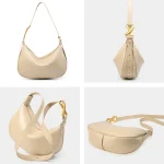 Cowhide Crescent Underarm Hobo Bag