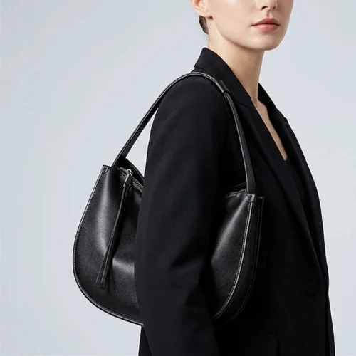 Leather Underarm Commuter Hobo Bag