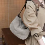Soft Suede Crescent Hobo Bag