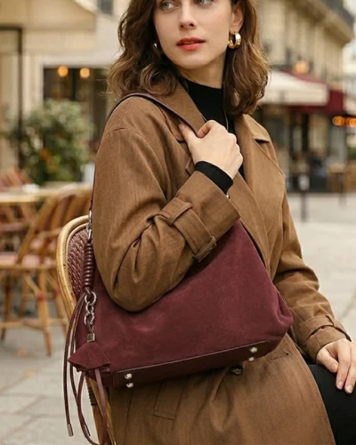 Vintage Leather Tassel Hobo Bag