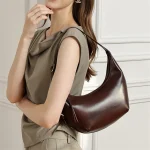 Leather Half Moon Hobo Bag