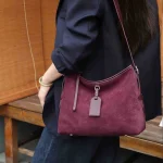 Soft Suede Bucket Hobo Messenger Bag