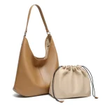 Slouchy Leather Crescent Hobo Bag