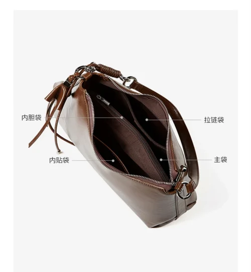 Retro Leather Underarm Hobo Bag