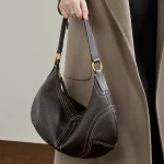 Leather Crescent Commuter Hobo Bag