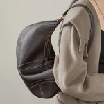Leather Crescent Commuter Hobo Bag