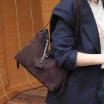 Soft Suede Bucket Hobo Messenger Bag