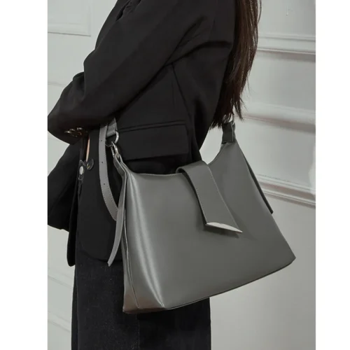 Cowhide Large Commuter Hobo Bag
