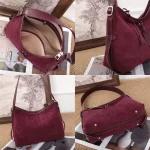 Soft Suede Bucket Hobo Messenger Bag