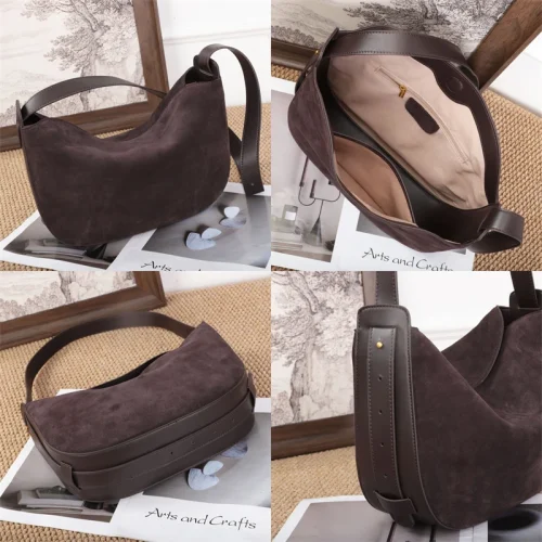 Soft Suede Crescent Hobo Bag