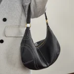 Leather Crescent Commuter Hobo Bag