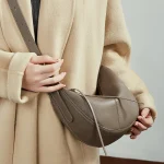 Cowhide Soft Hobo Bag - Crescent