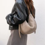 Soft Leather Hobo Bag - Crescent