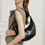 Leather Half Moon Hobo Bag