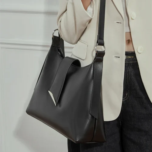 Cowhide Large Commuter Hobo Bag