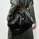 Cowhide Large Messenger Hobo Bag