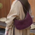 Soft Suede Crescent Hobo Bag