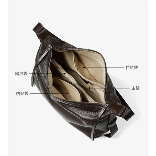 Cowhide Soft Shopper Hobo Bag