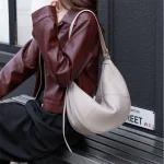 Soft Leather Hobo Bag - Crescent