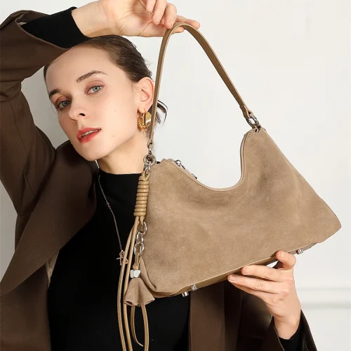 Suede Bohemian Tassel Hobo Bag