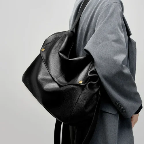 Cowhide Large Messenger Hobo Bag