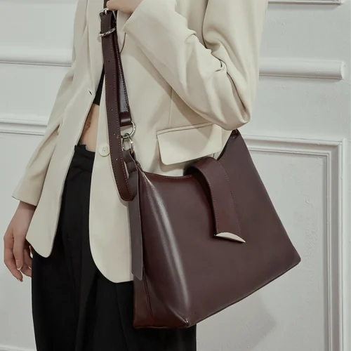 Cowhide Large Commuter Hobo Bag