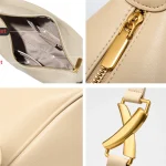 Cowhide Crescent Underarm Hobo Bag