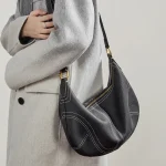 Leather Crescent Commuter Hobo Bag